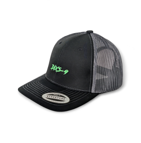 Dixs-9 Street Cap Black, Grey & Green Diamond